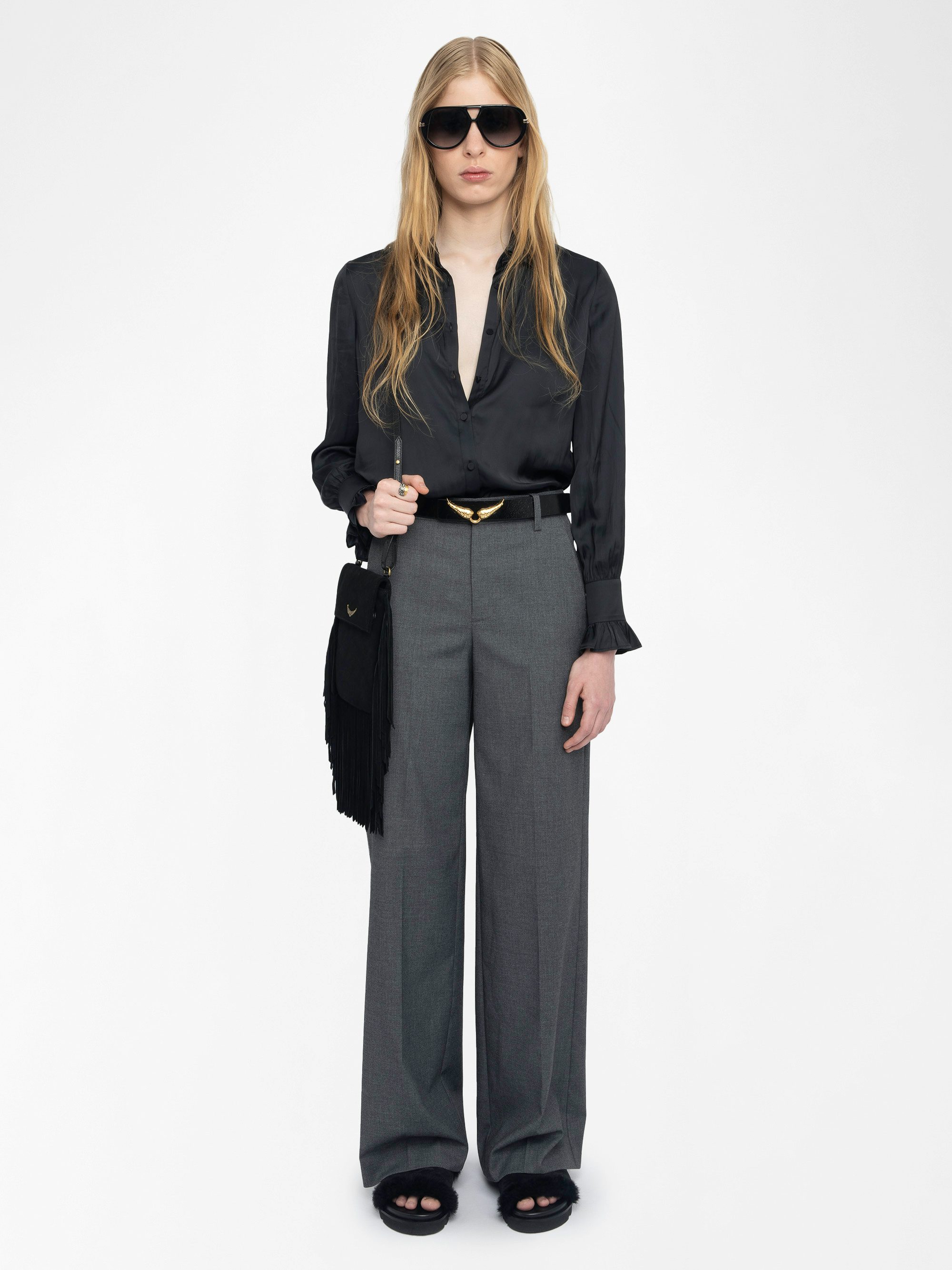 Panol Trousers - Wide straight-cut tailored trousers.